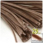 The Crafts Outlet Chenille Stems, Pipe Cleaner, 20-inch (50-cm), 25-pc, Light Brown