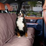 KOPEKS Dog Car Seat Cover – Brown Waterproof Non Slip Padded Quilted Protector with Seat Anchors and Head Straps