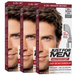 Just For Men AutoStop Men’s Comb-In Hair Color, Medium Brown (Pack of 3)