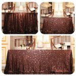 PartyDelight Sequin Tablecloth, Rectangular, 60″x102″, Brown