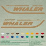 Pair of Boston Whaler Boats Outboards Decals Vinyl Stickers Boat Outboard Motor Lot of 2 (12″ X 2.5″, Light Brown 081)
