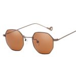 Unisex Women Men Metal Leg Big Round Frame Classic Vintage Style UV Protection Fashion Sunglasse for (Color : Brown, Size : Free)