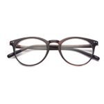 Blue Light Blocking Glasses, Vintage Round Reduce Headache Anti Eyestrain Tablet Reading/Gaming/Phones Glasses, Men/Women (Dark Brown)