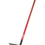 Bully Tools 92311 16-Inch Level Head Rake with Fiber Glass Handle and 14 Steel Head Tines, 60-Inch