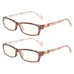 2 Pair Computer Glasses – Anti-blue glasses – Blue Light Blocking Reading Glasses for Women (2 Pack Brown, 3.00)