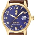Invicta Men’s 15255 “I-Force” 18k Gold Ion-Plated Stainless Steel and Brown Leather Watch