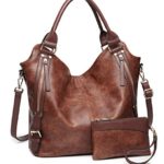 Women Tote Bag Handbags PU Leather Fashion Hobo Shoulder Bags with Adjustable Shoulder Strap (Brown)