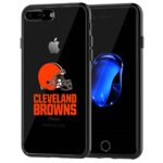 Browns iPhone 7 Plus Tough Case, Shock Absorption TPU + Translucent Frosted Anti-Scratch Hard Backplate Back Cover for iPhone 7 Plus- Black
