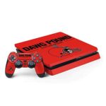 Skinit NFL Cleveland Browns PS4 Slim Bundle Skin – Cleveland Browns Team Motto Design – Ultra Thin, Lightweight Vinyl Decal Protection