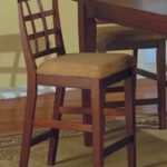 Set of 2 Contemporary Dark Brown Counter Height Chair Bar Stool