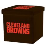 Franklin Sports NFL Cleveland Browns Storage Ottoman with Detachable Lid 14 x 14 x 14 – Inch