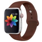 MORFU Band Compatible with Apple Watch 38mm 42mm 40mm 44mm for Women Men, Soft Waterproof Silicone Replacement Band, 38mm/40mm S/M, Brown