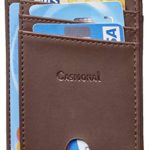 Casmonal Slim Minimalist Front Pocket Wallets RFID Blocking Credit Card Holder for Men & Women (Crazy Horse Brown Classic)