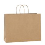 BagDream 16x6x12 Inches 50Pcs Kraft Paper Bags with Handles Bulk Brown Paper Shopping Bags Grocery Bags Mechandise Retail Bags, 100% Recyclable Large Paper Gift Bags