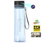 WiFi Hidden Camera, HD 4K Wireless Spy Camera Water Bottle with Motion Detection, Nanny Cam Home Surveillance Camera (Brown)