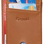 Casmonal Genuine Leather Slim Minimalist Front Pocket Wallets RFID Blocking Credit Card Holder for Men & Women (Crazy Horse Brown Desert)