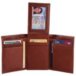 Men’s Classic Trifold RFID Blocking Wallet with id slot and 8 card slots – Brown