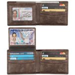 Wallet for Men-Genuine Leather RFID Blocking Bifold Stylish Wallet With 2 ID Window (Brown-Sparkling Galaxy)