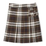 French Toast Big Girls’ Pleated Scooter, Brown Plaid, 18