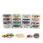 hand2mind STEM Bins Kit by Brooke Brown for Kids (Set of 16) – 18 Different Manipulatives, 8 Challenge Yourself Cards, 8 Writing Prompt Cards, and Teacher Guide