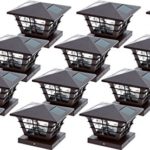 GreenLighting 5×5 Solar Post Cap Light with 4×4 Base Adapter (Brown, 12 Pack)