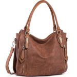 Handbags for Women Shoulder Tote Zipper Purse PU Leather Top-handle Satchel Bags Ladies Medium Size Uncle.Y Brown
