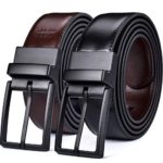 Beltox Fine Men’s Dress Belt Leather Reversible 1.25″ Wide Rotated Buckle Gift Box …