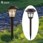 MAGGIFT 6 Lumens Solar Garden Lights Solar Landscape Lights Solar Pathway Lights Outdoor for Lawn, Patio, Yard, Walkway, Garden (6 Pack, Brown)