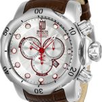 Invicta Men’s JT Stainless Steel Quartz Watch with Leather Calfskin Strap, Brown, 26 (Model: 24244)