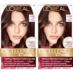 L’Oréal Paris Excellence Créme Permanent Hair Color, 4AR Dark Chocolate Brown, 2 COUNT 100% Gray Coverage Hair Dye
