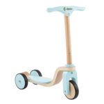 Lil’ Rider Kids Wooden Scooter-Beginner Push Steering Handlebar, 3 Wheel, Kick Scooter-Fun Balance & Coordination Riding Toy for Girls & Boys, Brown/A (80-TK01530)