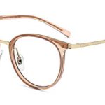 Firmoo Blue Light Blocking Glasses Fashion Round Eyewear Frame for Computer Anti Blue Light Anti Fatigue in Brown