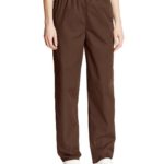 Cherokee Women’s Workwear Elastic Waist Cargo Scrubs Pant, Chocolate, Large