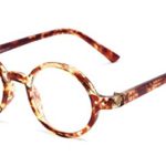 Readers.com Reading Glasses: The Bookworm Reader, Plastic Round Style for Men and Women – Marbled Brown, 2.00