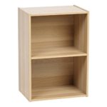 IRIS USA 596164 2-Tier Wood Storage Shelf, Light Brown