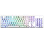 E-Element Z-88 RGB Mechanical Gaming Keyboard, Brown Switch – Tactile & Slightly Clicky, Programmable RGB Backlit, Water Resistant, 104 Keys Anti-Ghosting for Mac PC, Silver and White