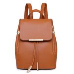 WINK KANGAROO Fashion Shoulder Bag Rucksack PU Leather Women Girls Ladies Backpack Travel bag (Brown 1)