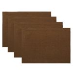 Solino Home Pure Linen Placemats – Brown, 14 x 19 Inch Set of 4 Athena – 100% Pure Linen Natural Fabric – Handcrafted Machine Washable