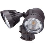 LEONLITE Dual-Head Motion Activated LED Security Light, 3300lm Ultra Bright, 30W (200W Equiv.), ETL & DLC Certified, IP65 Waterproof, 5000K Daylight, 5 Years Warranty -Brown