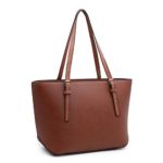 XB Laptop Tote Bag Fits Up to 13.3” Lightweight Work Tote Bag Women’s Top Handle Satchel Handbags Purse Tote Shoulder Bag (Brown)
