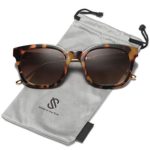 SOJOS Classic Square Polarized Sunglasses Unisex UV400 Mirrored Glasses SJ2050 with Tortoise Frame/Brown Polarized Lens