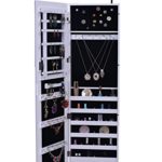 BTEXPERT Premium Wooden Jewelry Armoire Cabinet Wall mount Over Door Hanger Organizer Storage Cheval Mirror Store Rings, Holder, Necklaces, Bracelets, Earrings Organizer