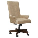 Ashley Furniture Signature Design – Baldridge Swivel Home Office Chair – Swivel Desk Chair – Light Brown