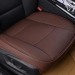 EDEALYN Luxury car Interior PU Leather car seat Cushion Protector Front Car Seat Cover,Single seat Cushion(Width 20.8”×deep 21”×Thick 0.35”) (Brown)