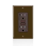 Leviton GFTR2 SmarTest Self-Test SmartlockPro Slim GFCI Tamper-Resistant Receptacle with LED Indicator, 20-Amp, Brown