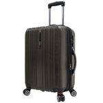 Travelers Choice Tasmania 21 Inch Expandable Spinner Luggage, Dark Brown