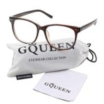 GQUEEN 201581 Large Oversized Frame Horn Rimmed Clear Lens Glasses,Brown