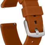 GadgetWraps 18mm Silicone Watch Band Strap with Quick Release Pins – Compatible with Fossil, Daniel Wellington, Wristology – 18mm Quick Release Watch Band (Light Brown, 18mm)