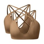 Uscharm Once Piece High Elastic Bra, Seamless Versatility Lightweight Intimate Dual Strap Boods Strappy T-Shirt Top Bra(Brown,S)