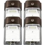LED Wall Pack Light 26w 3200lm?Photocell Included?,120-277V 5000K Daylight cETLus-Listed Dusk to Dawn 150-250W MH/Hps Replacement, Outdoor/Entrance Security Light (5-Year Warranty)(5000K) 26W 4PK